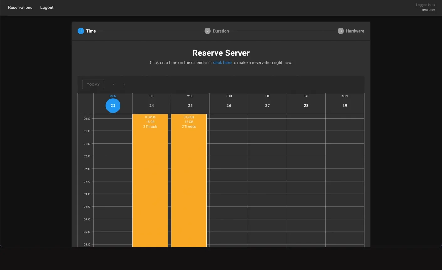 Docker Server Reservation System screenshot 2 of 2