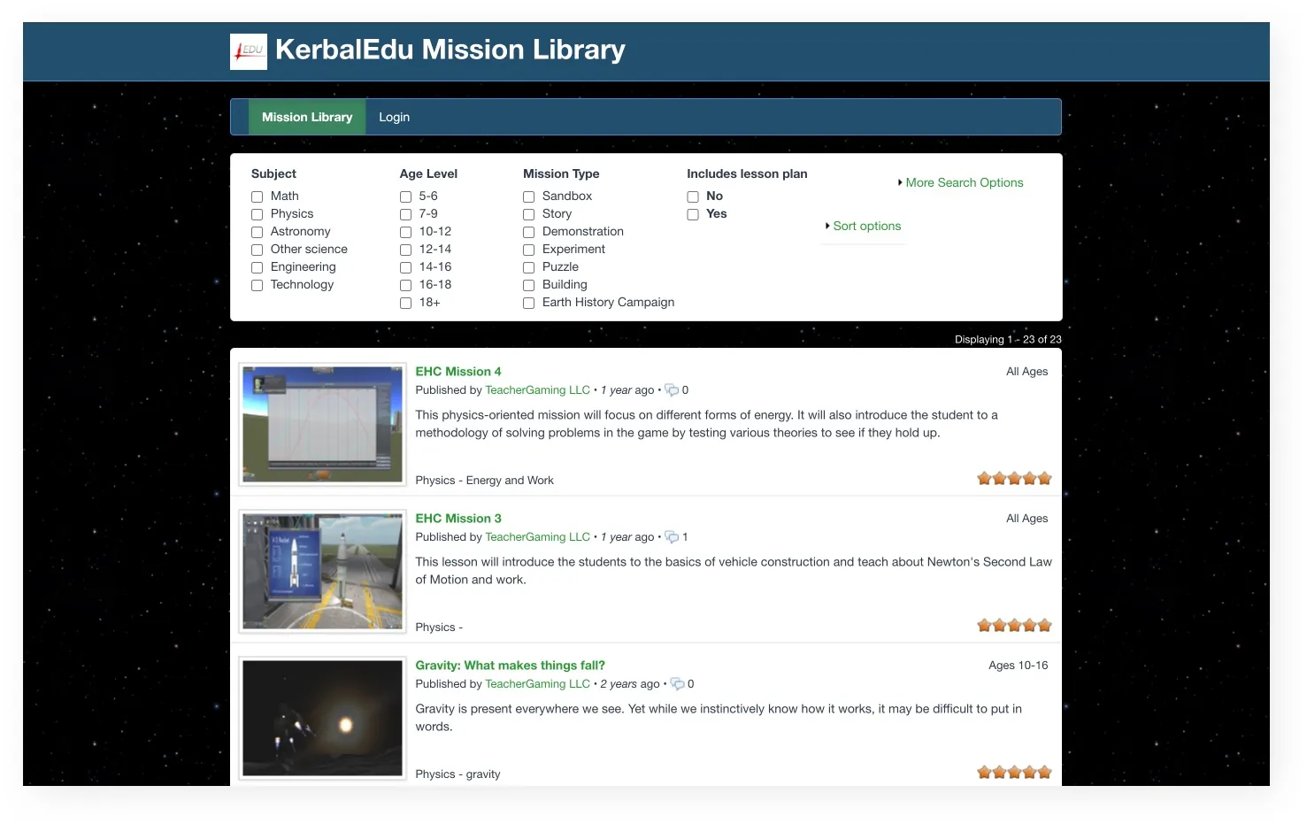 KerbalEdu Website & Mission Library screenshot 4 of 5
