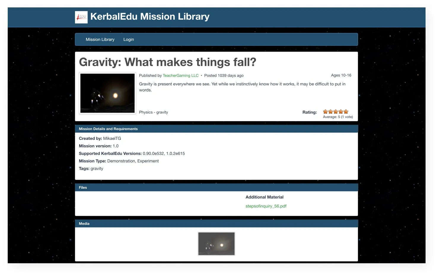 KerbalEdu Website & Mission Library screenshot 5 of 5