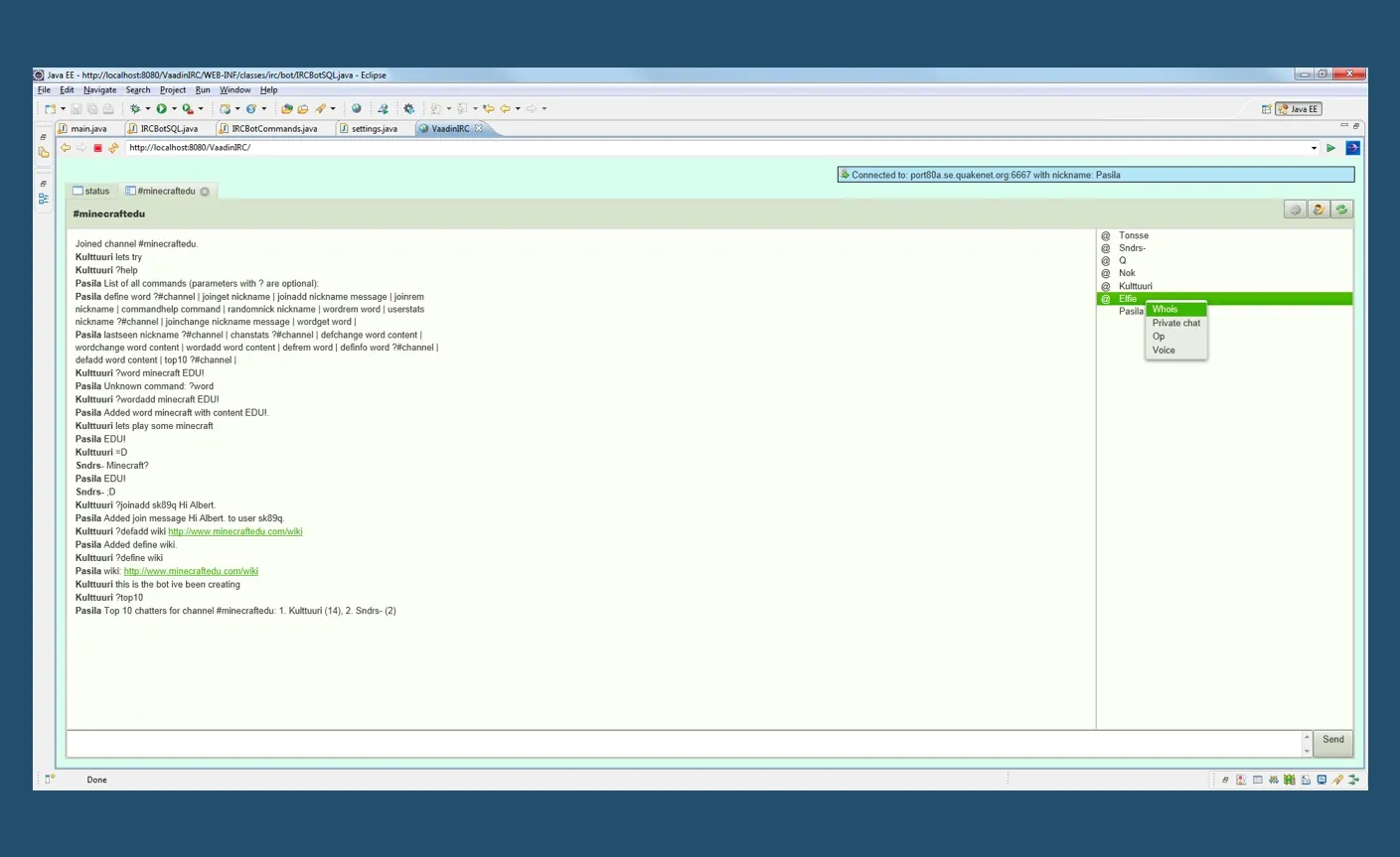 Vaadin IRC Client screenshot 1 of 1